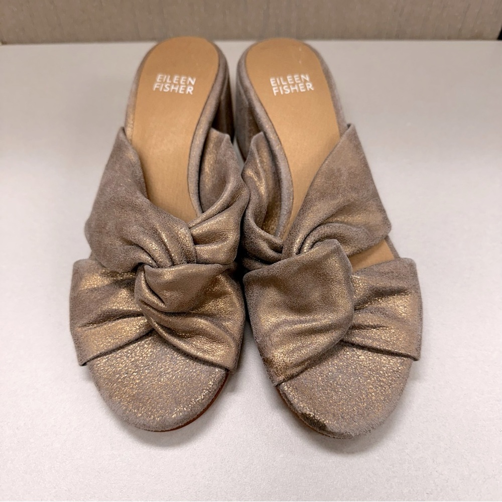 Eileen Fisher Women's Platinum Dello Slide Sandal Sz 6